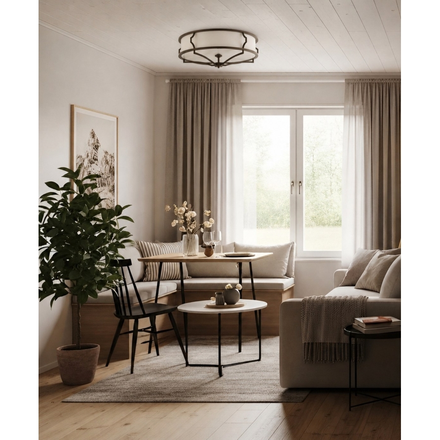Open Design OR86614 - Griestu lampa STESSO 6xE27/12W/230V Ø 85 cm, brūna