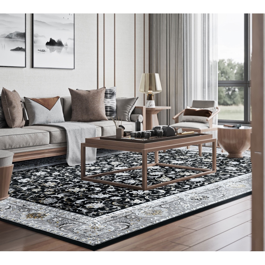 Orientālais paklājs GRECE 120x170 cm 2150 g/m² melns/pelēks/balts