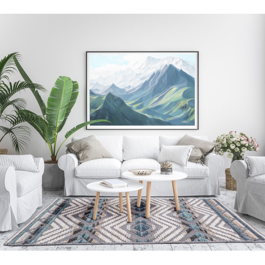 Orientālais paklājs NEPAL 160x230 cm zils/pelēks