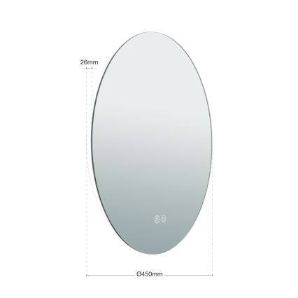 LED Vannas istabas sienas spogulis ar fona apgaismojumu FOCUS LED/18W/230V 3000/4200/6000K d. 45 cm IP44