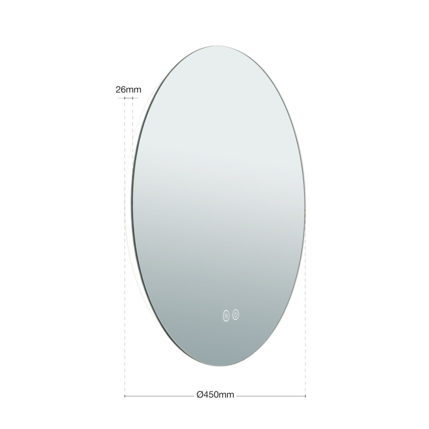 LED Vannas istabas sienas spogulis ar fona apgaismojumu FOCUS LED/18W/230V 3000/4200/6000K d. 45 cm IP44
