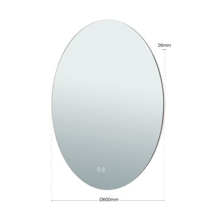 LED Vannas istabas sienas spogulis ar fona apgaismojumu FOCUS LED/25W/230V 3000/4200/6000K d. 60 cm IP44
