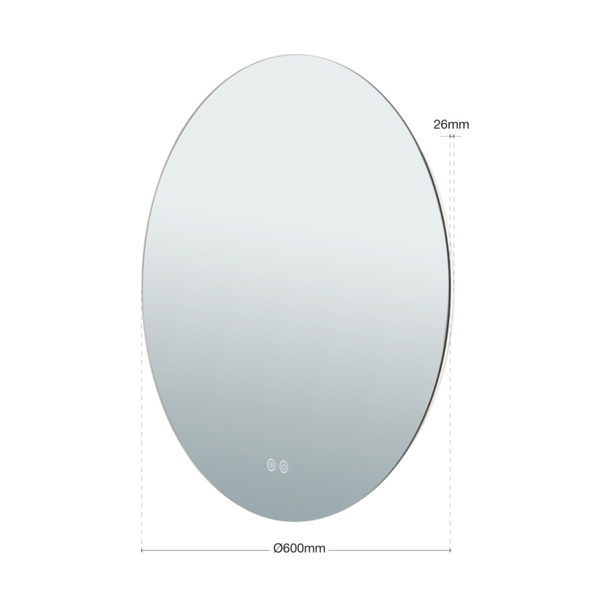 LED Vannas istabas sienas spogulis ar fona apgaismojumu FOCUS LED/25W/230V 3000/4200/6000K d. 60 cm IP44