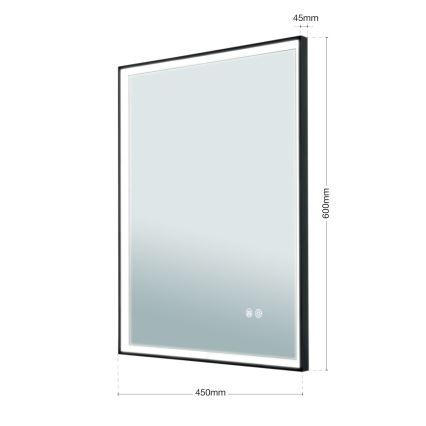 LED Vannas istabas apsildāms sienas spogulis ar fona apgaismojumu FRAME LED/48W/230V 3000/4000/6000K 60x45 cm IP44