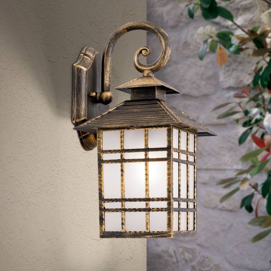 Āra sienas lampa KIKO 1xE27/11W/230V IP44 bronza/patina