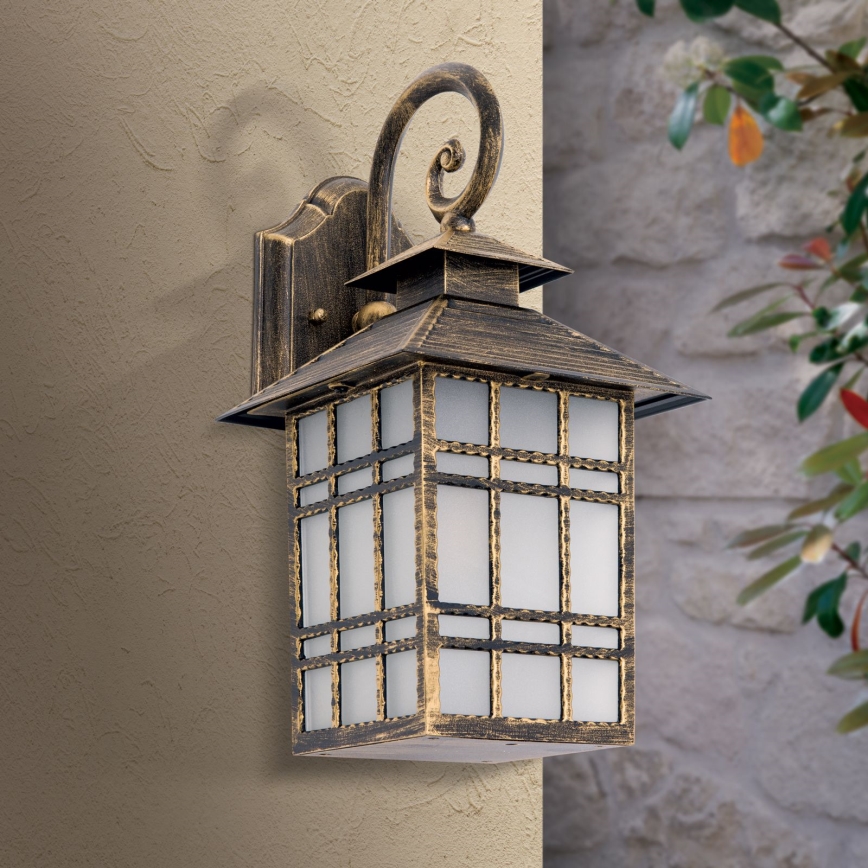 Āra sienas lampa KIKO 1xE27/11W/230V IP44 bronza/patina