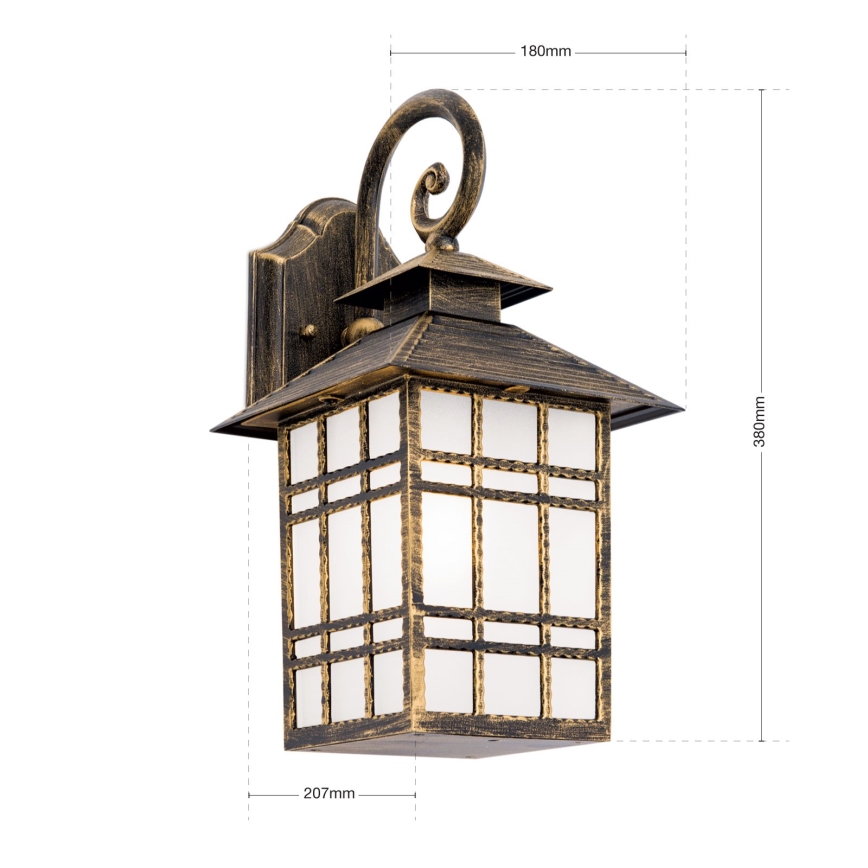 Āra sienas lampa KIKO 1xE27/11W/230V IP44 bronza/patina