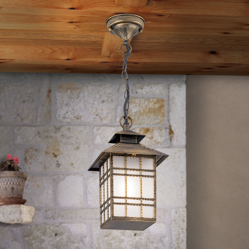 Āra piekarama lampa KIKO 1xE27/11W/230V IP44 bronza/patina