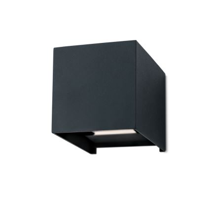 LED Āra sienas lampa CUBE 2xLED/3W/230V IP54 antracīta