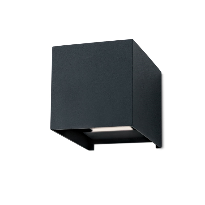LED Āra sienas lampa CUBE 2xLED/3W/230V IP54 antracīta