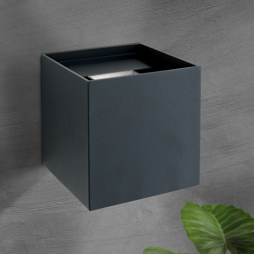 LED Āra sienas lampa CUBE 2xLED/3W/230V IP54 antracīta