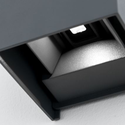 LED Āra sienas lampa CUBE 2xLED/3W/230V IP54 antracīta