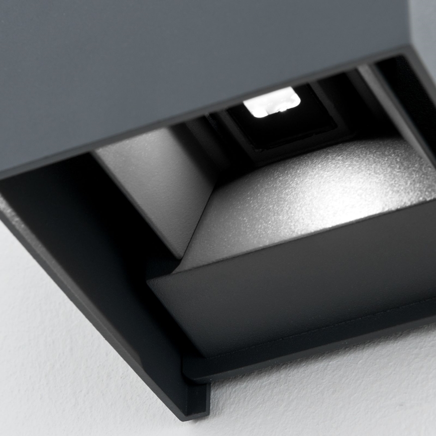 LED Āra sienas lampa CUBE 2xLED/3W/230V IP54 antracīts