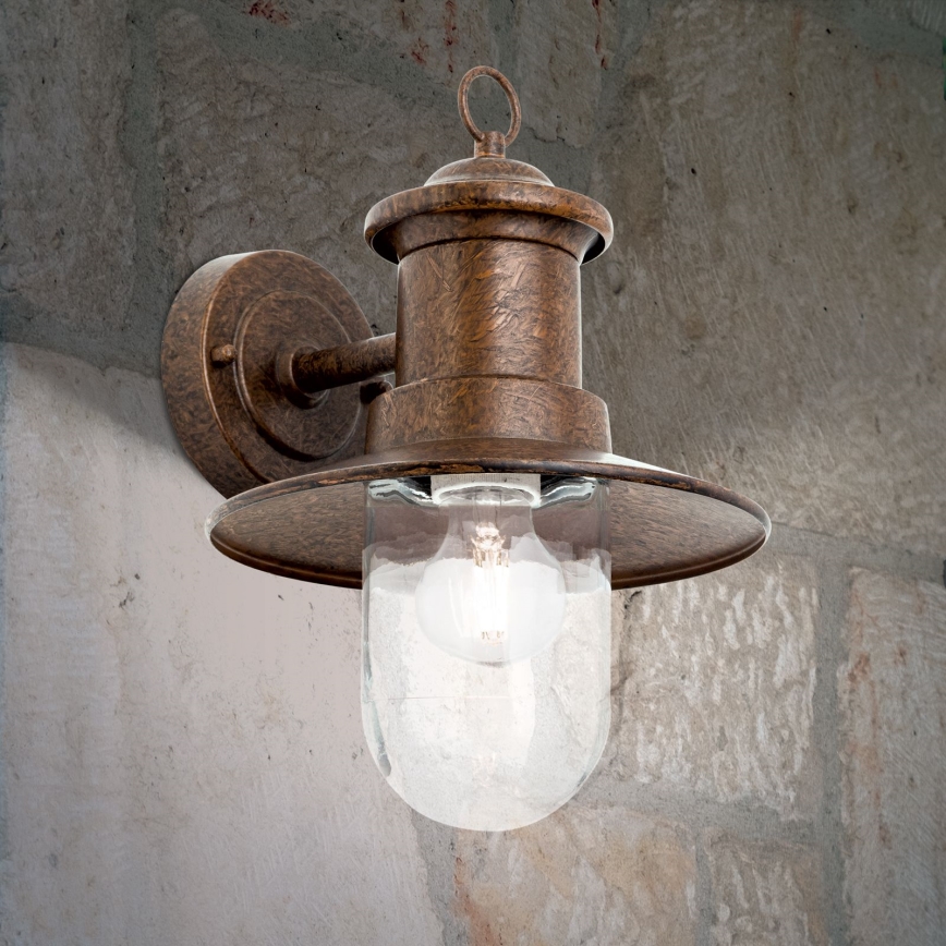Āra sienas lampa LEONIE 1xE27/60W/230V IP44 bronza