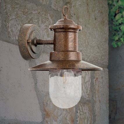 Āra sienas lampa LEONIE 1xE27/60W/230V IP44 bronza