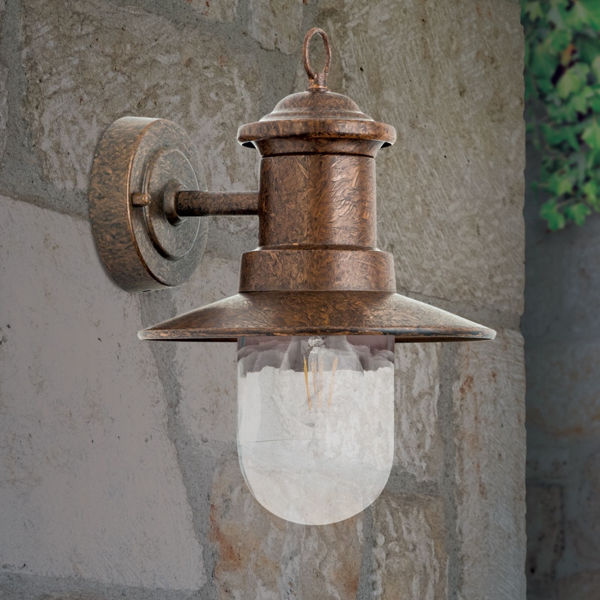 Āra sienas lampa LEONIE 1xE27/60W/230V IP44 bronza