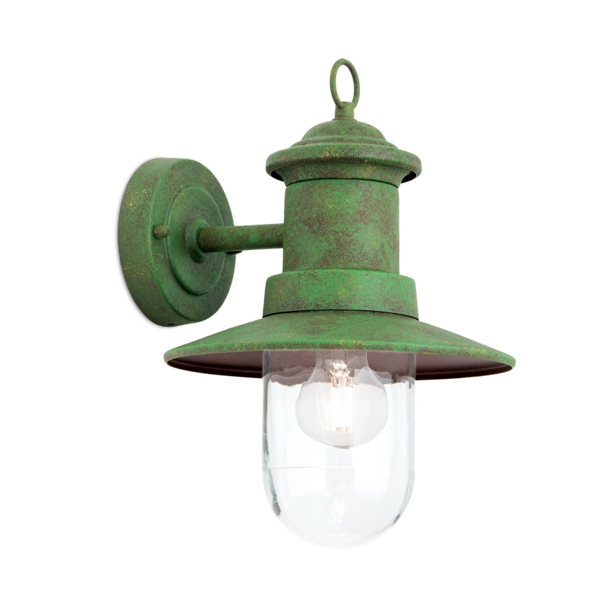 Āra sienas lampa LEONIE 1xE27/60W/230V IP44 zaļa