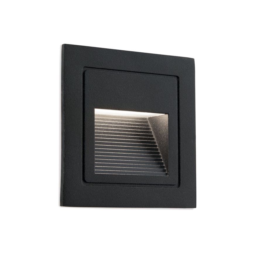 LED Iebūvēta lampa LORO LED/2W/230V IP65 melna