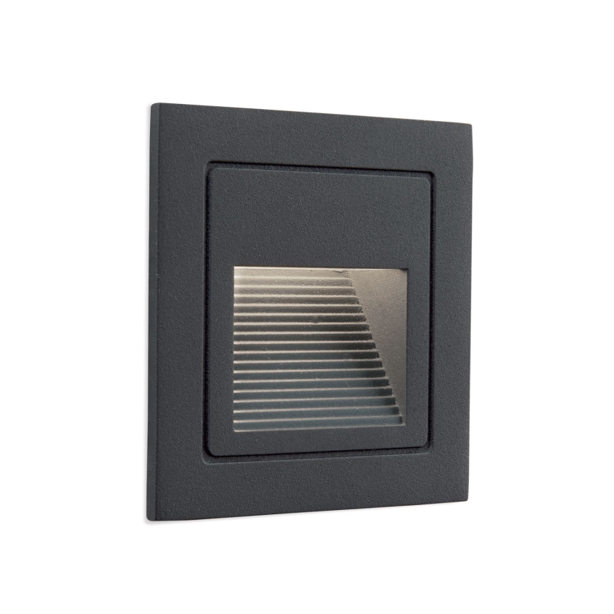 LED Iebūvējamais gaismeklis LORO LED/2W/230V IP65 antracīts