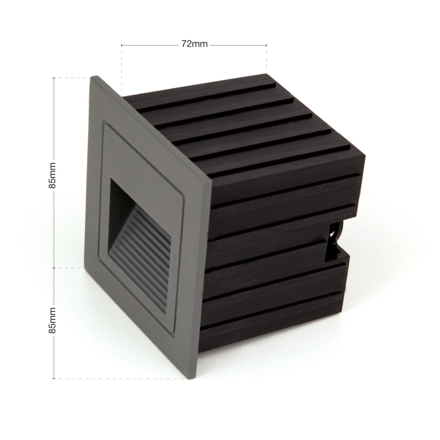 LED Iebūvējamais gaismeklis LORO LED/2W/230V IP65 antracīts