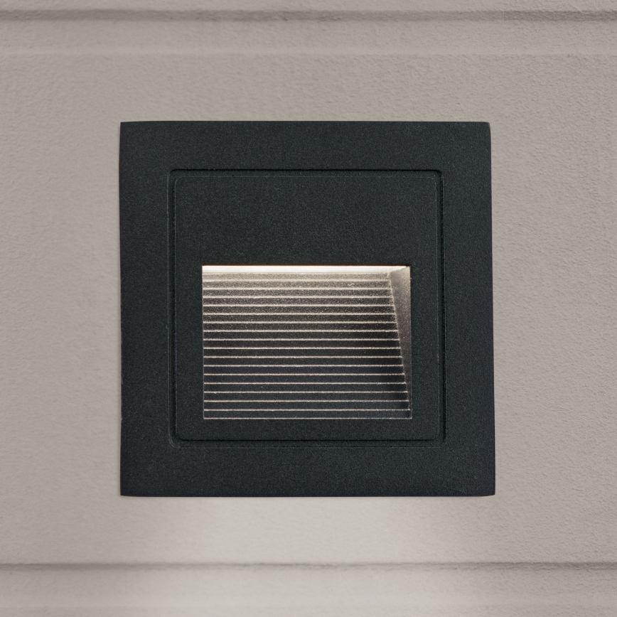 LED Iebūvējamais gaismeklis LORO LED/2W/230V IP65 melns