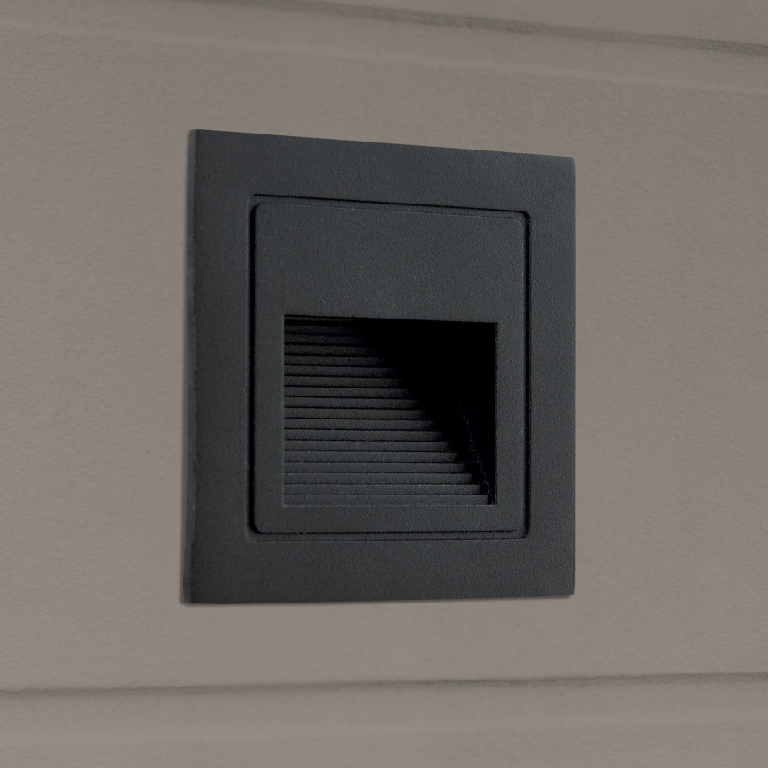 LED Iebūvējamais gaismeklis LORO LED/2W/230V IP65 melns