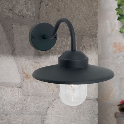 Āra sienas lampa EDWARD 1xE27/60W/230V IP44 melna