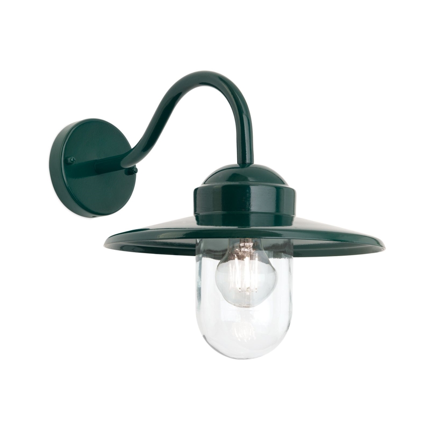 Āra sienas lampa EDWARD 1xE27/60W/230V IP44 zaļa