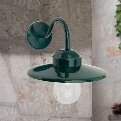 Āra sienas lampa EDWARD 1xE27/60W/230V IP44 zaļa