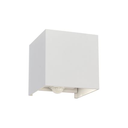 LED Āra sienas lampa ar kustības un krēslas sensoru CUBE-S LED/13W/230V IP54 balta
