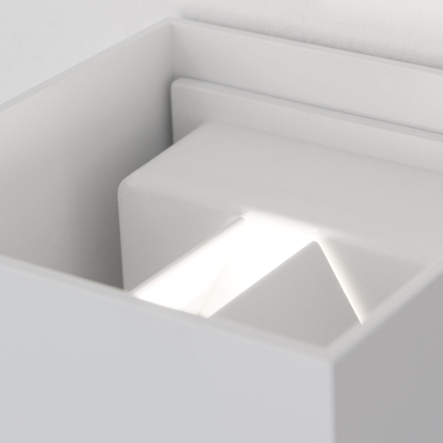 LED Āra sienas lampa ar kustības un krēslas sensoru CUBE-S LED/13W/230V IP54 balta