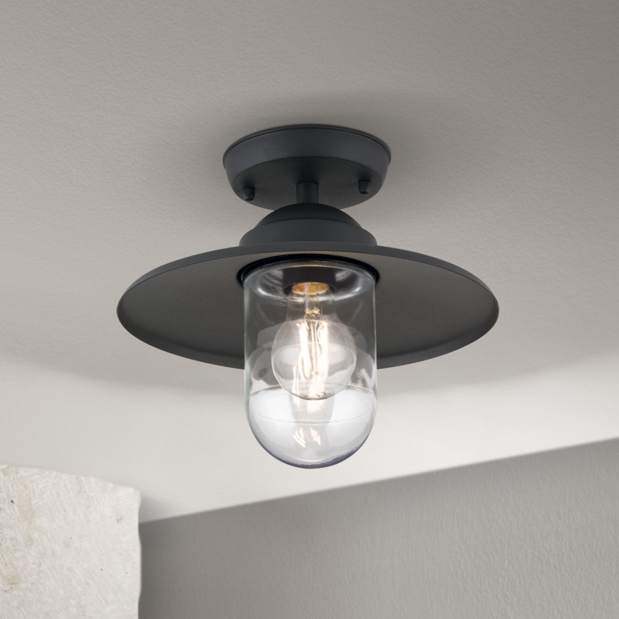 Pieliekama āra lustra EDWARD 1xE27/60W/230V IP44 melna
