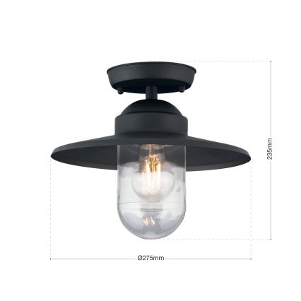 Pieliekama āra lustra EDWARD 1xE27/60W/230V IP44 melna