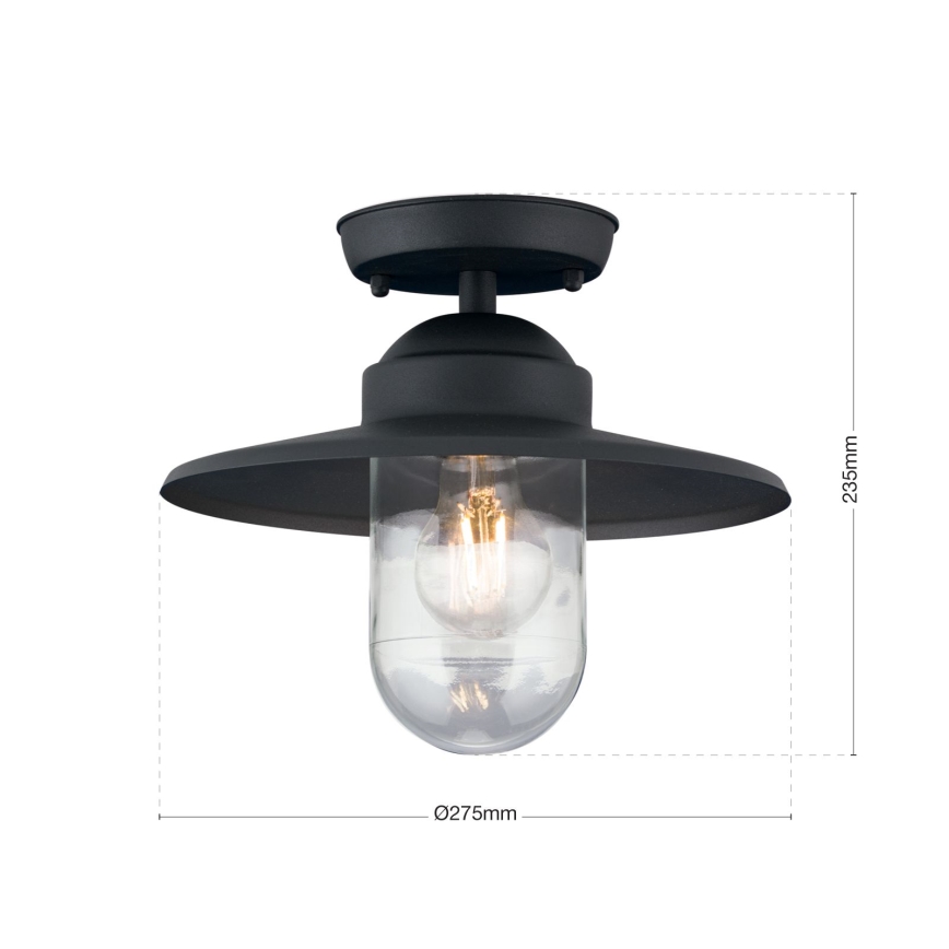 Pieliekama āra lustra EDWARD 1xE27/60W/230V IP44 melna