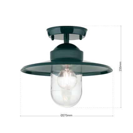 Pieliekama āra lustra EDWARD 1xE27/60W/230V IP44 zaļa
