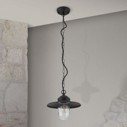 Āra piekarama lampa EDWARD 1xE27/60W/230V IP44 melna