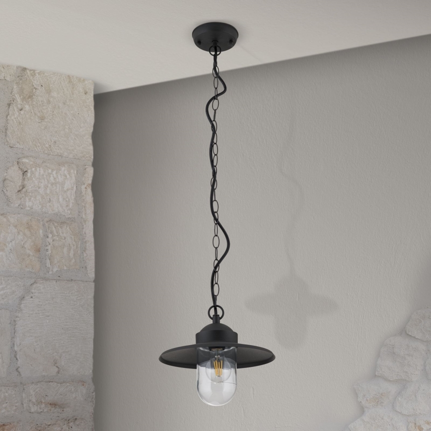 Āra piekarama lampa EDWARD 1xE27/60W/230V IP44 melna