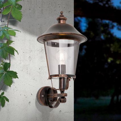 Āra sienas lampa KENZO 1xE27/100W/230V IP44 bronza/patina