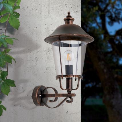 Āra sienas lampa KENZO 1xE27/100W/230V IP44 bronza/patina