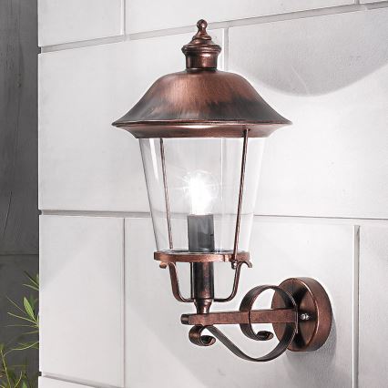 Āra sienas lampa KENZO 1xE27/100W/230V IP44 bronza/patina