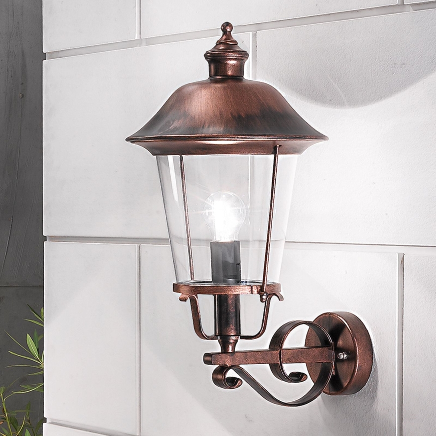 Āra sienas lampa KENZO 1xE27/100W/230V IP44 bronza/patina