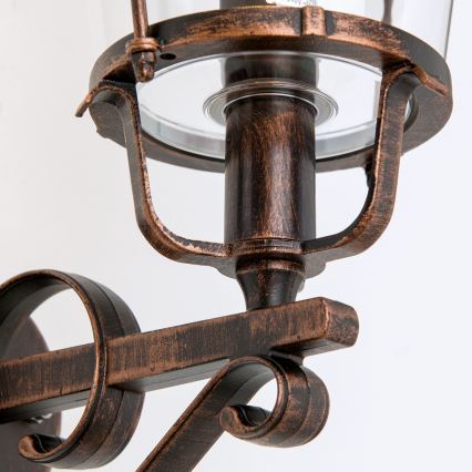Āra sienas lampa KENZO 1xE27/100W/230V IP44 bronza/patina