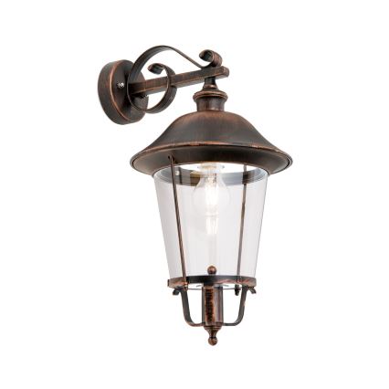 Āra sienas lampa KENZO 1xE27/100W/230V IP44 bronza/patina