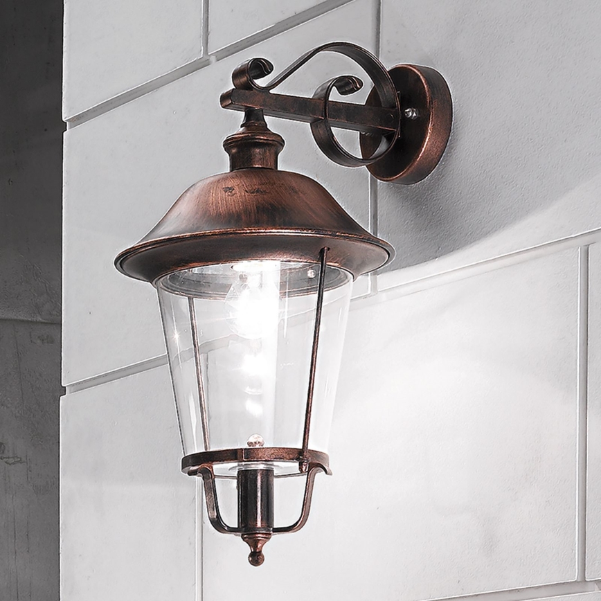 Āra sienas lampa KENZO 1xE27/100W/230V IP44 bronza/patina