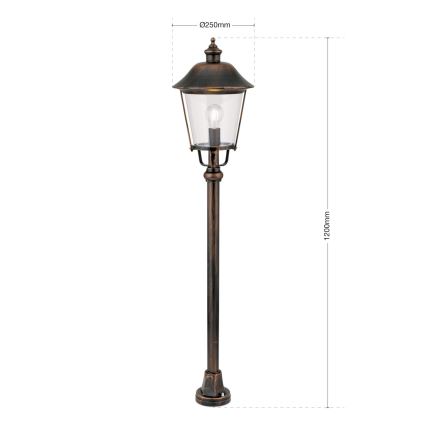 Āra lampa KENZO 1xE27/100W/230V IP44 bronza/patina