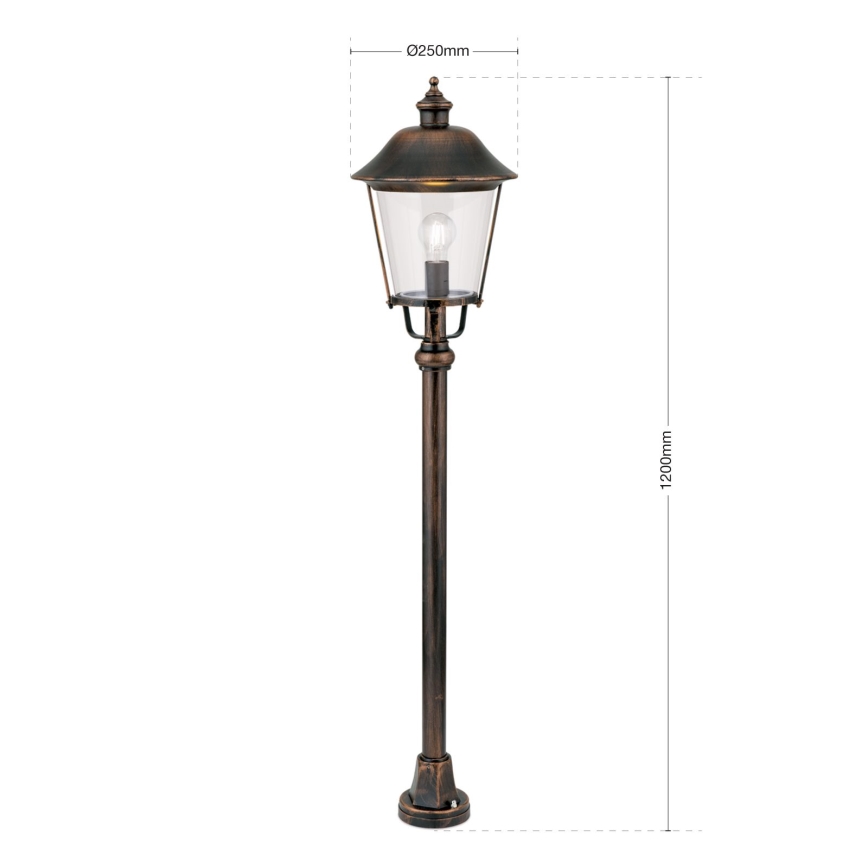 Āra lampa KENZO 1xE27/100W/230V IP44 bronza/patina