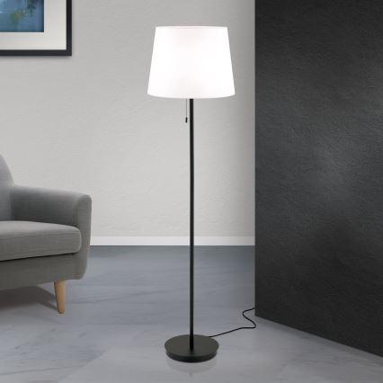 Grīdas stāvlampa LUDWIG 1xE27/40W/230V balta/melna