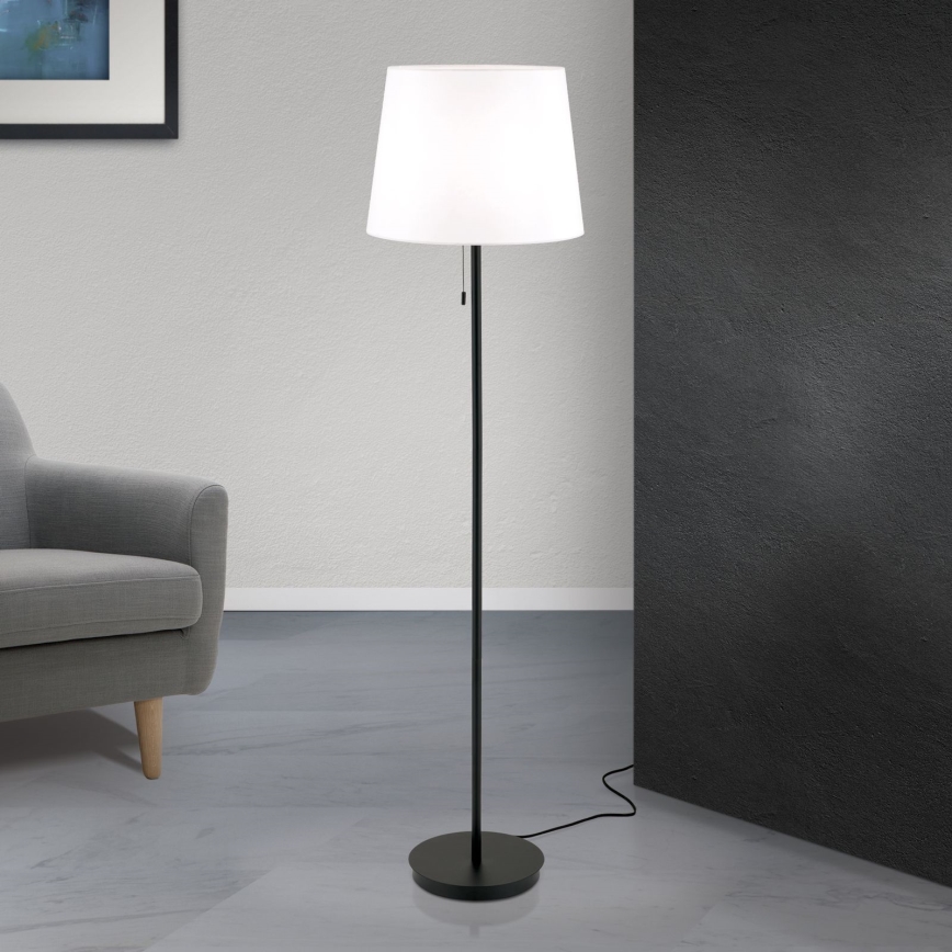 Grīdas stāvlampa LUDWIG 1xE27/40W/230V balta/melna