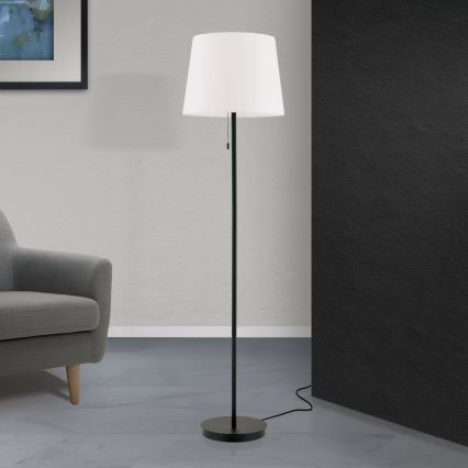 Grīdas stāvlampa LUDWIG 1xE27/40W/230V balta/melna