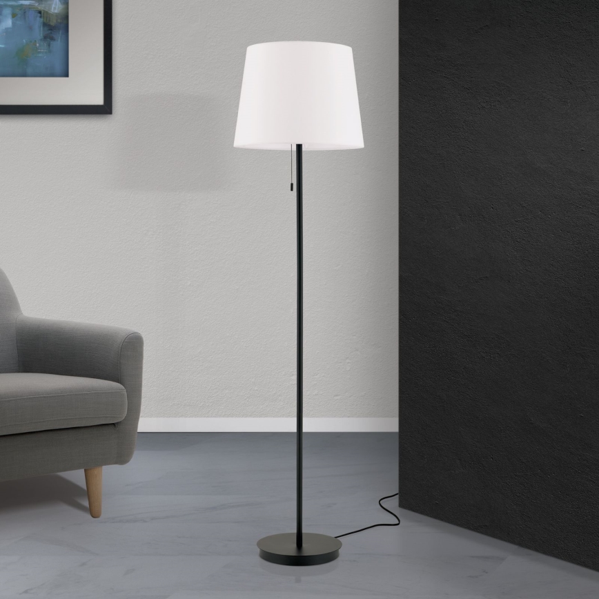 Grīdas stāvlampa LUDWIG 1xE27/40W/230V balta/melna